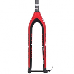 M-YN Ersatzteiles M-YN Fahrrad Federgabel, Full Carbon Fiber Mountainbike Gabel 29 Zoll Kegelrohrfahrradscheibenbremse Festfedergabel Barrel Shaft (Color : Red, Size : 29inch)