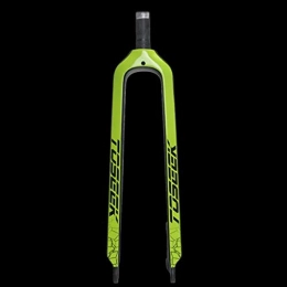 MBZL Ersatzteiles MBZL Fahrrad Federgabel, Ultraleichte Full Carbon Gabel Fahrrad Fest Gabel Scheibenbremse 26 / 27 / 29 Zoll Mountainbike-Schulter-Kontrolle (Color : Green, Size : 26 inch)
