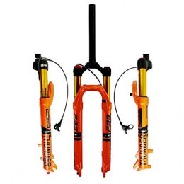 SJHFG Ersatzteiles MTB Fahrrad Fahrradgabel, Magnesiumlegierung Drahtsteuerung / Schultersteuerung für Hydraulische Scheibenbremsen Hub 120MM (Color : Orange b, Size : 27.5inch)
