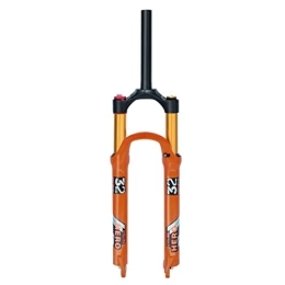 QHIYRZE Mountainbike Gabeln MTB Gabel 26 / 27.5 / 29 Mountainbike Federgabeln Federweg 120mm Luftgabel 1-1 / 8'' Gerade / konisch Manuelle Verriegelung Fahrrad Vorderradgabel Scheibenbremse 9mm QR ( Color : Orange Straight , Size : 26