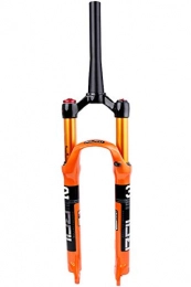QHY Mountainbike Gabeln QHY 26" 27.5" 29" Mountainbike-Federgabel, QR 9 * 100mm 1-1 / 2' Leichte Magnesiumlegierung MTB Bike Gas Gabel HL / RL Streicheln 120mm (Color : Orange-HL, Size : 29inch)