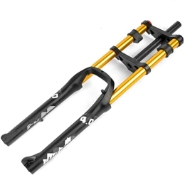 SMANNI Mountainbike Gabeln SMANNI Double Shoulder Fat Fork Rebound Adjustment Fahrrad 26 Zoll 4, 0 Zoll Air Fork MTB Moutain Bike 26 Zoll 135 mm Magnesium (Color : 34MM 26-4.0 Gold)