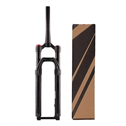 UPPVTE Mountainbike Gabeln UPPVTE Magnesiumlegierung MTB Bike Gas Gabel, 27, 5 / 29 Zoll Hub 100mm Konisches Rohr Dämpfungseinstellung Fahrrad Barrel Axle Vorderradgabel (Color : Black, Size : 29inch)
