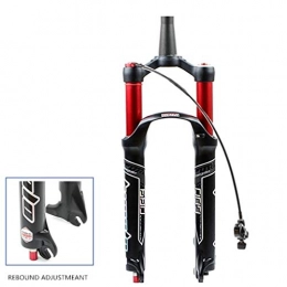 WJC Ersatzteiles WJC Suspension Mountain Bike Gabel 26 27.5 29 Zoll-Aluminiumlegierung-Fahrrad-Vorderradgabel Fahrradluft Stoßdämpfer MTB Lockout Federweg: 120mm (Color : Red Conical Tube, Size : 29inch)