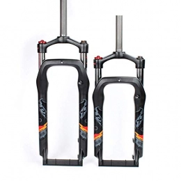 WRJY Ersatzteiles WRJY 20"26" Snowbike-Vorderradgabel, Öldruck-Federgabel, gerader Gabelschaft, Aluminiumlegierung, Schultersteuerungsschalter, 120 mm Federweg, schwarz, Scheibenbremse