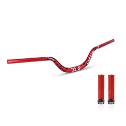 KLWEKJSD Ersatzteiles MTB Riser Lenker 31.8mm 720 / 780mm Extra Langer Lenker Steigung 90mm Mountainbike-Lenker XC / DH-Lenker Aus Aluminium-Legierung Mit Fahrradgriffen (Color : Red, Size : 780mm)
