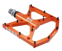 Pozzobon Ersatzteiles 9 / 16 Zoll CNC Aluminiumlegierung Plattform Pedale Ultra-Light MTB BMX Rennrad Trekking Anti-Rutschpedale Mountainbike Fahrrad Pedale Big Dog (Energisch Orange)