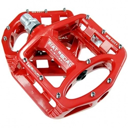 ASUD Ersatzteiles ASUD Fahrradpedale, Leichte Anti-Rutsch und Reflektoren Pedale aus Nylonfaser für MTB BMX 9 / 16 Inch Cr-Mo Stahlspindel, Schwarz (1 Paar), Rot