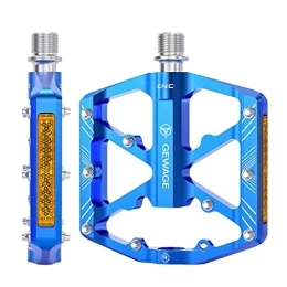 Baoblaze Ersatzteiles Baoblaze -MTB-Fahrradpedale, Fahrradpedale aus Aluminiumlegierung, Mountainbike-Pedal mit 3 Lagerplattform-Flachpedalen zum Klappradfahren, Blau