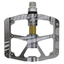Lwieui Ersatzteiles Bike-Pedale Fahrrad-Flat Pedal Carbon Fiber Goldene Pedale Mountainbike Pedal 3 Lager for Bike Pedale (Farbe : Silver, Size : One Size)