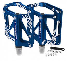 e-overament Ersatzteiles BMX Fahrrad Pedale Flat MTB, ultraleicht und rutschfest Aluminium - Mountainbike, Rennrad und Faltrad - Extra Tool für Pedale - Fahrradpedale zertifiziert, blau