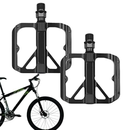 Eren Eren Ersatzteiles Eren 5 Pcs Fahrradpedale | Fahrradplattformpedale aus Aluminiumlegierung, 9 / 16 Zoll kompatibel - Fahrradpedal mit breiter Plattform für Rennrad-Mountainbikes, schwarz