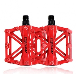 nurufsxin Ersatzteiles Fahrradkugel Pedale ultraleichte Aluminiumlegierung Mountainbike Fußlager Fußpedal Ausrüstung Ersatzteile rot