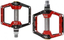 RONGJJ Ersatzteiles Fahrradpedale Mountainbike-Pedale Rennradpedale Mit Nägeln Anti-Rutsch-Flachpedale Aus Aluminiumlegierung (Farbe: Rot), Red