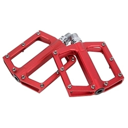 Weikeya Ersatzteiles Flache Pedale für Fahrradplattformen, 2 Stück, Fahrradpedale aus Aluminiumlegierung, 14 Mm, Universal-Gewindeanschluss, für Mountainbike Zum Reiten (Rot)
