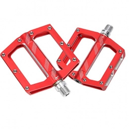 Mothinessto Ersatzteiles Flachpedal, Fahrradpedale Aluminiumlegierung Rennradpedale Mountainbike-Pedal Langlebig für Fahrradpedale Mountainbike(rot)