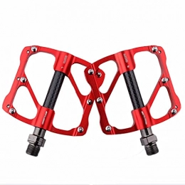FSJD Fahrradpedal Ultraleichtes Pedal aus Aluminiumlegierung für Mountainbike-Pedale Fahrradzubehör, rot, 9,2 cm × 11,4 cm × 1,4 cm