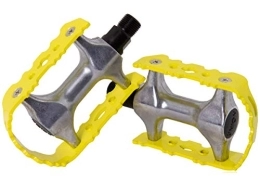 LOEVELOSI Ersatzteiles Gelbe Trekking Pedale aus Aluminium 9 / 16 Zoll Pedalgewinde Fahrrad Pedal Paar für City Bike MTB Mountainbike Rechts + Links
