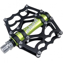 GLYIG Ersatzteiles GLYIG Mountainbike Pedale MTB Hochfeste, rutschfeste Fahrradpedale, Sealed Bearing Fahrradpedale - Rennradpedale Leichte Plattformpedale für BMX MTB Bike (Color : Black Green)
