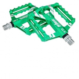 HAIHAOYF Mountainbike-Pedales HAIHAOYF Mountain Bike Aluminiumlegierung Lager Pedal, Bequeme breite Wald Pedale Kind tot Straße Doppel DU Pedale (Color : Green)