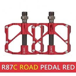 HNZZ Ersatzteiles HNZZ Fahrradpedal Pedal Quick Release-Straßen-Fahrrad-Pedal-Anti-Rutsch-Ultra Mountain Bike Pedal Carbon-Faser-3 Bearings Pedale (Color : RCRed)