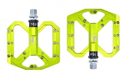 HWGQL Ersatzteiles HWGQL Fahrradpedale Plattfuß Ultra Mountain Bike Pedale MTB CNC-Aluminiumlegierung Sealed 3 Lager Anti-Rutsch-Fahrradpedale (Color : Green)