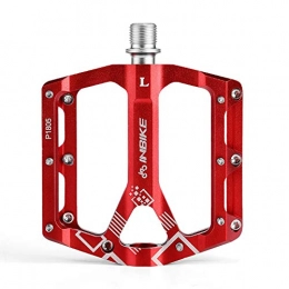 INBIKE Mountainbike-Pedales INBIKE Fahrradpedale Anti-Rutsch CNC Aluminiumlegierung MTB Pedal für Fahrrad Mountainbike E-Bike Radsport Rot P1805