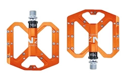 JHYS Ersatzteiles JHYS rutschfeste, langlebige Fahrradpedale, Fahrradpedale, Flacher Fuß, ultraleichte Mountainbike-Pedale,   CNC-Aluminiumlegierung, versiegelte 3-Lager-Anti-Rutsch-Fahrradpedale (Orange)