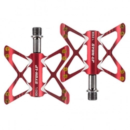 Madeinely Mountainbike-Pedales Madeinely Leichte Fahrradpedale für Fahrräder 3 Lager Fahrrad Butterfly Pedaling leichte Fahrrad Pedal aluminiumlegierung Flexible Mountain Road faltrad Pedal Paar 9 / 16 Zoll (Color : Red)