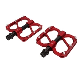 Changor Ersatzteiles Mountainbike-Pedale, 2 Stück, 12 rutschfeste Nagelpfosten, Flache Plattformpedale zum Austausch(rot)