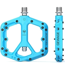 GEWAGE Ersatzteiles Mountainbike-Pedale – 9 / 16 Zoll Nylonfaser Fahrrad Flache Pedale – Fahrrad Plattform Pedale für Rennrad Mountainbike BMX MTB Fahrrad (blau)
