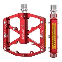 Amagogo Ersatzteiles Mountainbike-Pedale, reflektierend, rot, 2 Stück