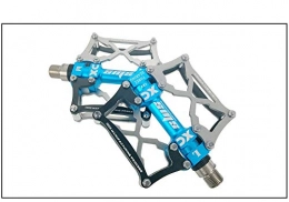 nurufsxin Ersatzteiles Mountainbike-Pedale universal Aluminiumlegierung Lagerpedal breit komfortables Fahrrad 3 Palin rutschfeste Pedal Titan + blau