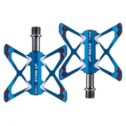 Ouzhoub Ergonomische Designpedale, Mountain Bike Scooter MTB Injection-Magnesium-Legierung Cr-Mo CNC-Bearbeitungs 9/16 Zoll Gewindespindel, 2 Hochgenauigkeitslager (Color : Blue)
