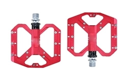 PacuM Mountainbike-Pedales PacuM Plattfüße, ultraleichtes Mountainbike-Pedal, MTB, CNC-Aluminiumlegierung, versiegelt, 3 Lager, rutschfestes Fahrradpedal, Fahrradteile (Color : Red)