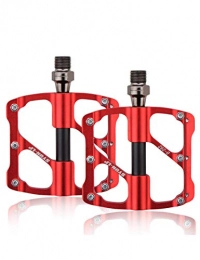 WANYD Mountainbike-Pedales Pedale Fahrrad MTB Pedal 9 / 16 ZollRutschfeste Fahrrad PedalMountain Bike Road Bike Aluminum Bearing Pedal, Red
