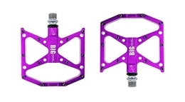 QSCTYG Ersatzteiles QSCTYG Fahrradpedale Ultralight Flat Foot Mountain Bike Pedale MTB CNC Aluminiumlegierung versiegelt 3 Lager Anti Slip Fahrradpedale Fahrradteile 62 (Color : Purple)