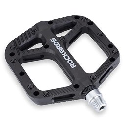 RockBros Ersatzteiles ROCKBROS Fahrradpedale MTB Pedal aus Nylonfaser Breite Plattform Flatpedale 9 / 16 Zoll 3 Bearing Anti-Rutsch für Mountainbikes, Rennräder, Trekking, Ebikes