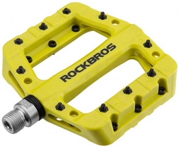 RockBros Ersatzteiles ROCKBROS Fahrradpedale Nylon Composite Flatpedale 9 / 16 Mountain Bike Pedale 3 Bearing rutschfest Wasserdicht Anti-Staub (Gelb Grün)