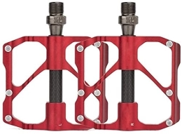 QIANMEI Mountainbike-Pedales Sixpack Pedale Flat-Pedal MTB Aluminiumlegierungspedale | Mountainbike-Pedale mit 3 Lagern Metallpedale | 9 / 16 Zoll, für Fahrrad Mountainbike Racing ( Color : Red )