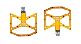 CNRTSO Ersatzteiles Ultralight Flat Foot Mountain Bike Pedale MTB CNC Aluminiumlegierung versiegelt 3 Lager Anti Slip Fahrradpedale Fahrradteile Pedale Fahrrad (Color : Gold)