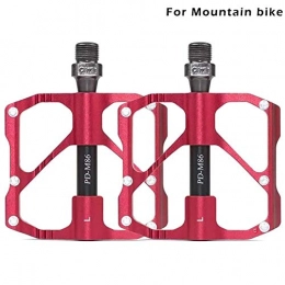 WANGDANA Mountainbike-Pedales WANGDANA Bike Pedal Aluminium Alloy Lightweight Cycling Pedals for Mountain Bike Mountain Red