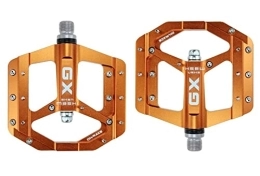 WGZNYN Ersatzteiles WGZNYN Pedale Fahrrad Flaches Fußpedal versiegeltes Fahrradpedale CNC Aluminiumkörper for MTB Road Mountain Bike 3 Lagerfahrrad -Pedalteile Fahrradpedale (Color : Orange)