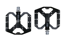XIWALAI Ersatzteiles XIWALAI Flache Füße Ultra Light Mountain Bike Pedal MTB CNC Aluminiumlegierung versiegelte 3 Lageranteile Antiskid Bike Pedal Teile (Color : Black)