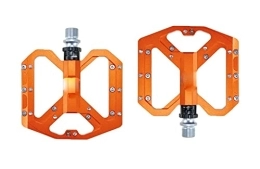 XIWALAI Mountainbike-Pedales XIWALAI Flache Füße Ultra Light Mountain Bike Pedal MTB CNC Aluminiumlegierung versiegelte 3 Lageranteile Antiskid Bike Pedal Teile (Color : Orange)