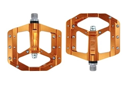 XIWALAI Ersatzteiles XIWALAI Flaches Fußpedal versiegeltes Fahrradpedale CNC Aluminiumkörper for MTB Road Mountain Bike 3 Lagerfahrrad -Pedalteile (Color : Orange)