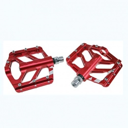XUANX Mountainbike-Pedales XUANX Aluminiumpedal Mountain Road Atmungsaktiv Breites, bequemes und leichtes Universal-Fahrradpedallager-Pedal, Red