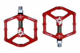XYZDZ Ersatzteiles XYZDZ Fahrradradpedale, MTB Pedal Rennrad Pedal Anti-Rutsch-Ultra Mountain Bike Pedale Carbon-Faser-3 Bearings Pedal für BMX MTB Rennrad (Color : Red)