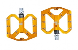 ZHIQIANG Ersatzteiles ZHIQIANG wuli Store Flacher Fuß Ultralight Mountainbike-Pedale MTB CNC. Aluminiumlegierung versiegelt 3 Lager Anti-Rutsch-Fahrradpedale Fahrradteile (Color : Golden)