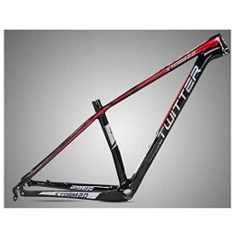 DFNBVDRR Mountainbike-Rahmen DFNBVDRR MTB Carbon-Rahmen 29er Mountainbike-Rahmen 15'' / 17'' / 19'' XC-Trail-Fahrradrahmen Scheibenbremse Schnellspanner 135mm BB92 Verlegung Intern (Color : Black Red, Size : 17x29'')
